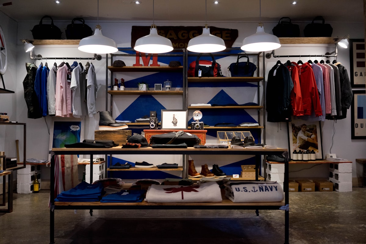 Retail store interior with people counting sensors installed at the entrance