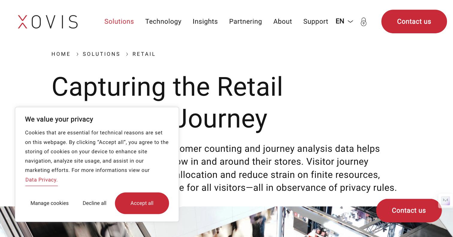 Xovis retail heatmap and 3D people counting