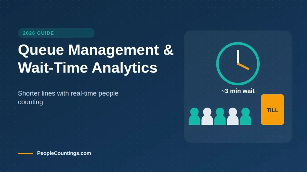 Queue management and wait-time analytics with people counting